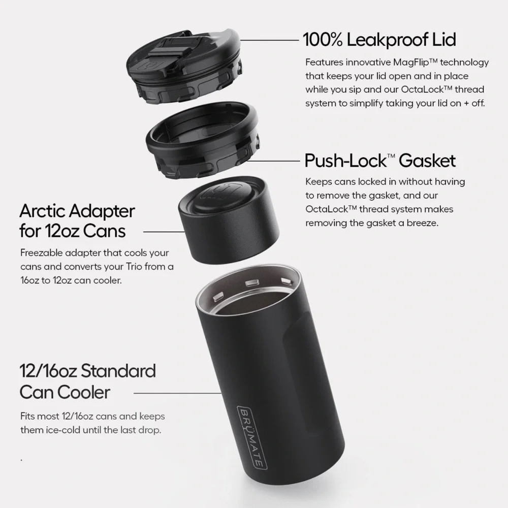 CARBON FIBER 100% Leakproof Brumate Hopsulator TRIO 3-in-1 Can Cooler * Lmtd Ed